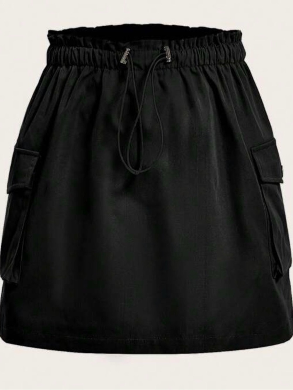 SHEIN EZwear Plus Size Women's Drawstring Waist Woven Utility Skirt